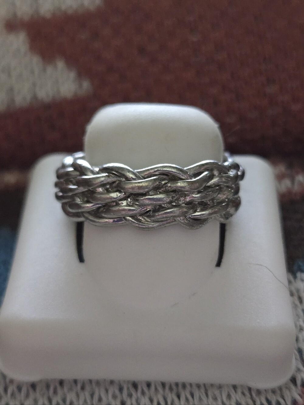 Silver Braided Ring - Classic Chain Style